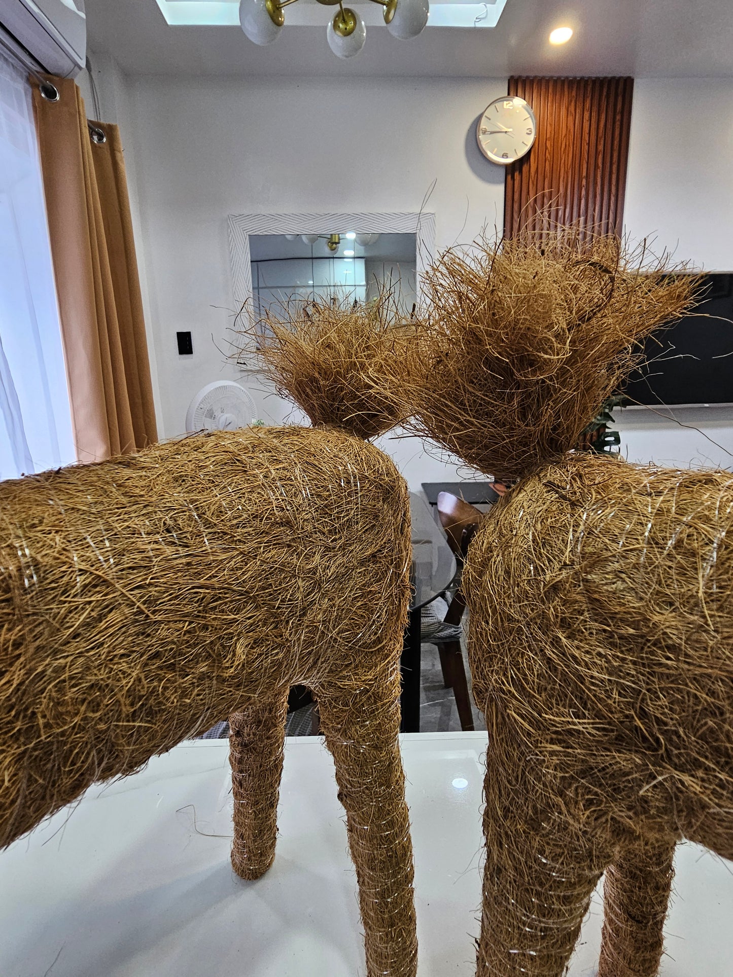 2FT Reindeer Christmas Decoration Handicraft Coco Fiber Xmas Decor - 2 PCS